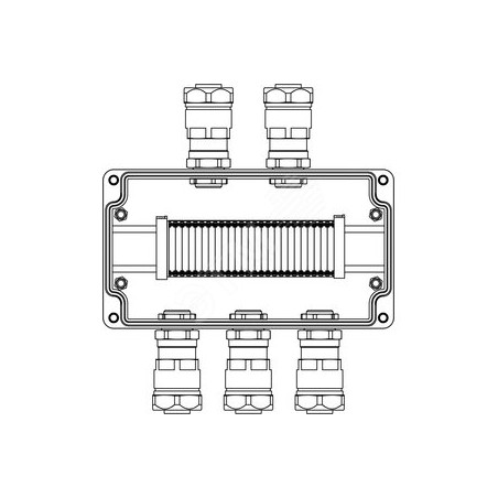 Взрывозащищенная клеммная коробка из алюминия TBE-A-14 -(25xHMM.2) -2x6018ANP22BKM2SB(A) - 3x6018ANP22BKM2SB(C)1Ex e IIC Т5 Gb /