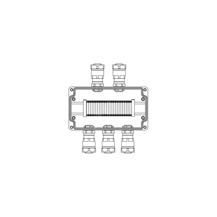 Взрывозащищенная клеммная коробка из алюминия TBE-A-14 -(25xHMM.2) -2x6018ANP22BKM2SB(A) - 3x6018ANP22BKM2SB(C)1Ex e IIC Т5 Gb /