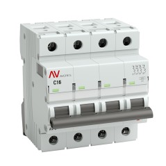 Выключатель автоматический AV-6 4P 16A (C) 6kA AVERES