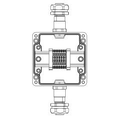 Взрывозащищенная клеммная коробка из полиэстера TBE-P-03-(6xCBC.2)-1xKAEPM2MHK-20(A)-1xKAEPM2MHK-20(C)1Ex e IIC Т5 Gb / Ex tb II