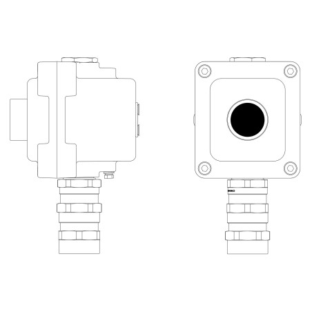 Взрывонепроницаемый пост управления из алюминия LCSD-01-B-MB-P1B(11)x1-PBMB-KA2MHK