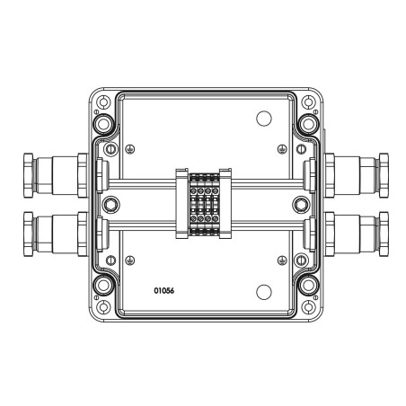 Взрывозащищенная клеммная коробка из алюминия TBE-A-17-(4xCBC.2)-2xKH2MHK(B)-2xKH2MHK(D)1Ex e IIC Т5 Gb / Ex tb IIIC T95°C Db IP