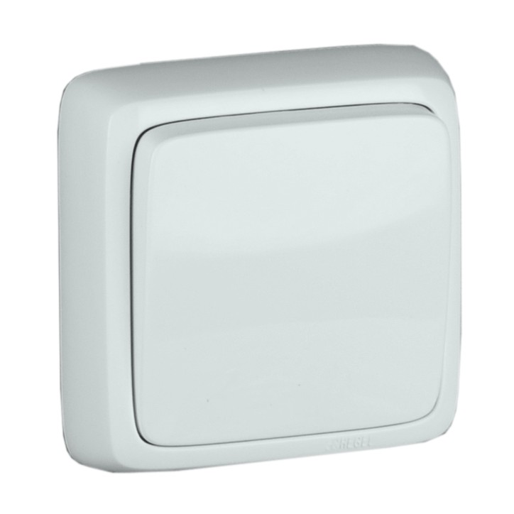 Выключатель одноклавишный наружный с изоляционной пластиной белый 10А