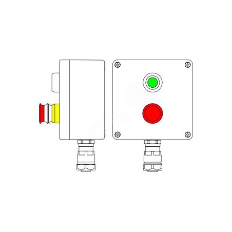 Взрывозащищенная клеммная коробка из полиэстера CPE-Р-05 -(1xP1G(11) -1xP3E(11)) - 1x6018ANP22BKM2SB(C)1Ex d e IIC Т5 Gb / Ex tb