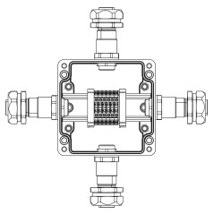 Взрывозащищенная клеммная коробка из полиэстера TBE-P-03-(6xCBC.2)-1xKAEPM2MHK-20(A)-1xKAEPM2MHK-20(B)-1xKAEPM2MHK-20(C)-1xKAEPM
