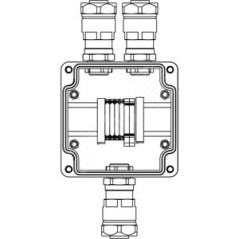 Взрывозащищенная клеммная коробка из полиэстера TBE-P-03 -(2xCBC.2 -2xCBC.2(i) - 2xTEO.2) - 2x6018ANP22BKM2SB(A) - 1x6018ANP22BK