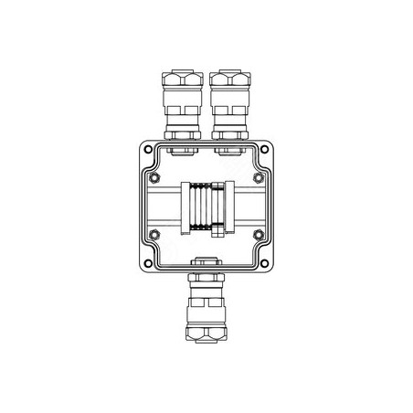 Взрывозащищенная клеммная коробка из полиэстера TBE-P-03 -(2xCBC.2 -2xCBC.2(i) - 2xTEO.2) - 2x6018ANP22BKM2SB(A) - 1x6018ANP22BK