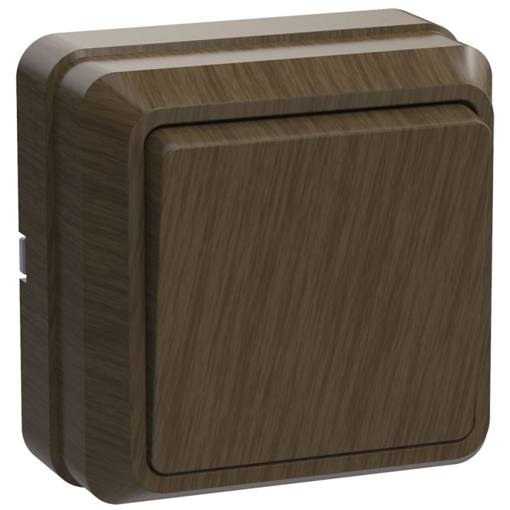 ОКТАВА Выключатель одноклавишный наружный дуб