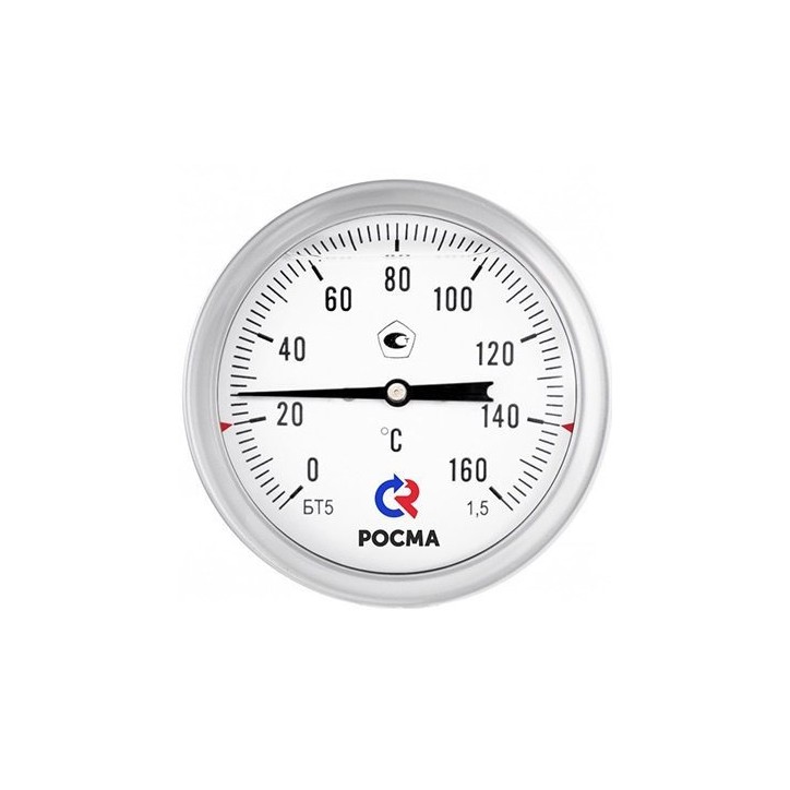 БТ-51.220(-30-50С)G1/2.100.1,5.под ГЗ ТЕРМОМЕТР биметаллический коррозионностойкий 100мм, Тип - БТ-51.220, осевое присоединение.