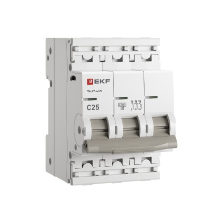 Автоматический выключатель ВА 47-63N 3P 25А (C) 4,5 кА PROXIMA