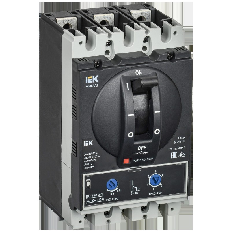 Выключатель автоматический в литом корпусе ARMAT 3P типоразмер D 35кА 160А расцепитель термомагнитны