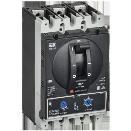 Выключатель автоматический в литом корпусе ARMAT 3P типоразмер D 35кА 160А расцепитель термомагнитны