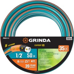 Шланг поливочный PROLine EXPERT 5 1/2'' 50 м 35 атм пятислойный плетёное армирование