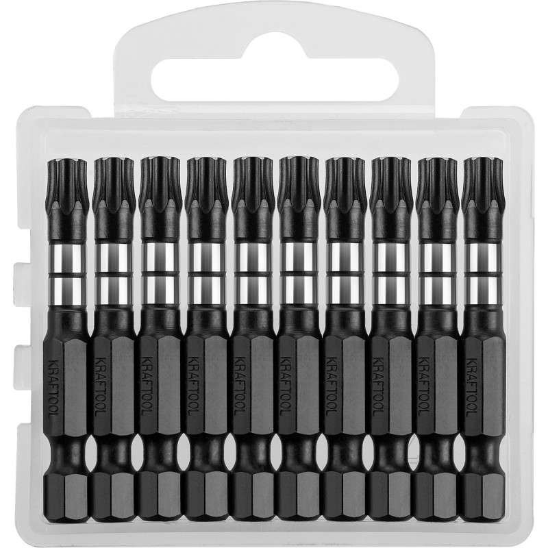 Биты Impact Pro, TORX, тип хвостовика E 1/4'', TX30, 50мм, 10шт, в пластиковом боксе