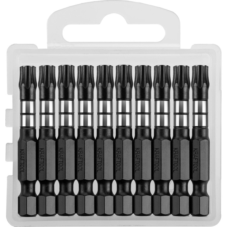 Биты Impact Pro, TORX, тип хвостовика E 1/4'', TX30, 50мм, 10шт, в пластиковом боксе