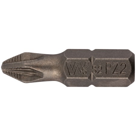 Биты 20 шт, сталь S2, с насечкой, Профи PZ 2x25 мм