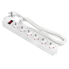 Сетевой фильтр 6*5м 13А/3,2кВт с выкл. c/з ПВС 3х1,0 Блокбастер XL EKF