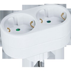 Тройник на 2 гнезда с заземлением 94 670 NAD-L-2E-C-WH