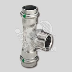 Тройник пресс 28x3/4' НР нержавеющая сталь Sanpress Inox SC-Contur модель 23171