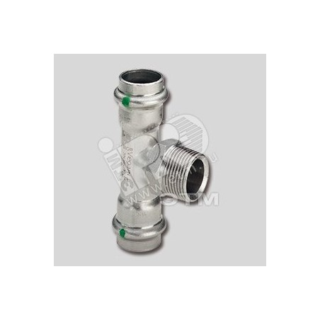 Тройник пресс 28x3/4' НР нержавеющая сталь Sanpress Inox SC-Contur модель 23171