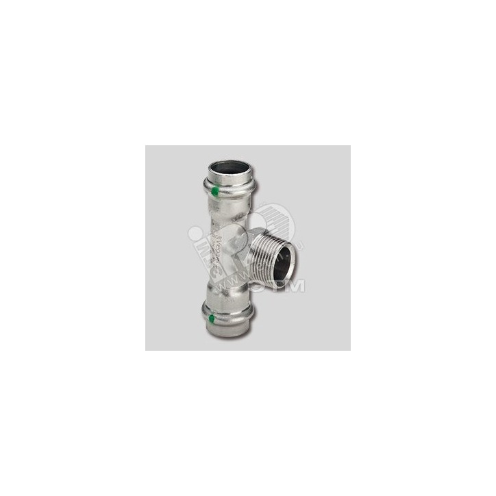 Тройник пресс 28x3/4' НР нержавеющая сталь Sanpress Inox SC-Contur модель 23171