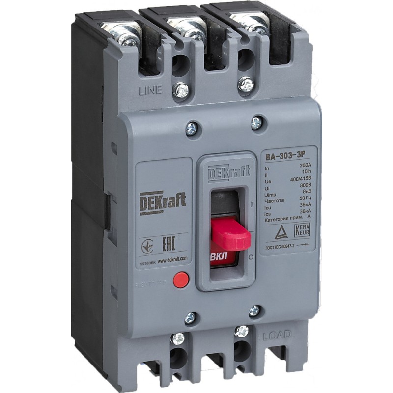 Силовой автоматический выключатель 3P 160А 36кА ВА-303