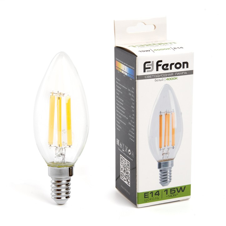 Лампа светодиодная LED 15вт Е14 белый свеча FILAMENT Лампа светодиодная LED 15вт Е14 белый свеча FILAMENT