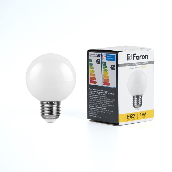 Лампа светодиодная LED 1вт Е27 белый 2700К (шар) Лампа светодиодная LED 1вт Е27 белый 2700К (шар)