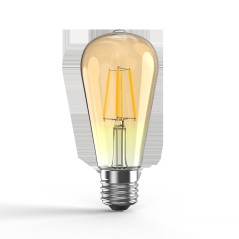 Лампа светодиодная филаментная LED 6 Вт 550 лм 2400К ST64 теплый E27 AC 220В золотистая колба Black
