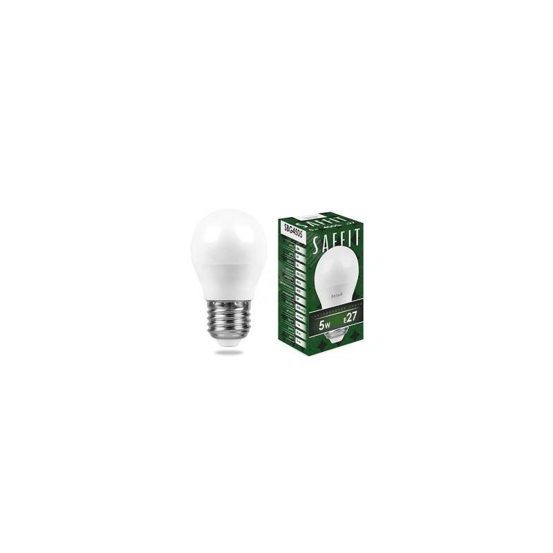 Лампа светодиодная LED 5вт Е27 белый матовый шар
