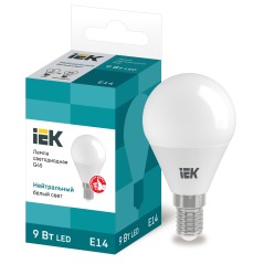 Лампа LED G45 шар 9Вт 230В 4000К E14 IEK