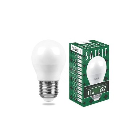 Лампа светодиодная LED 11вт Е27 белый матовый шар