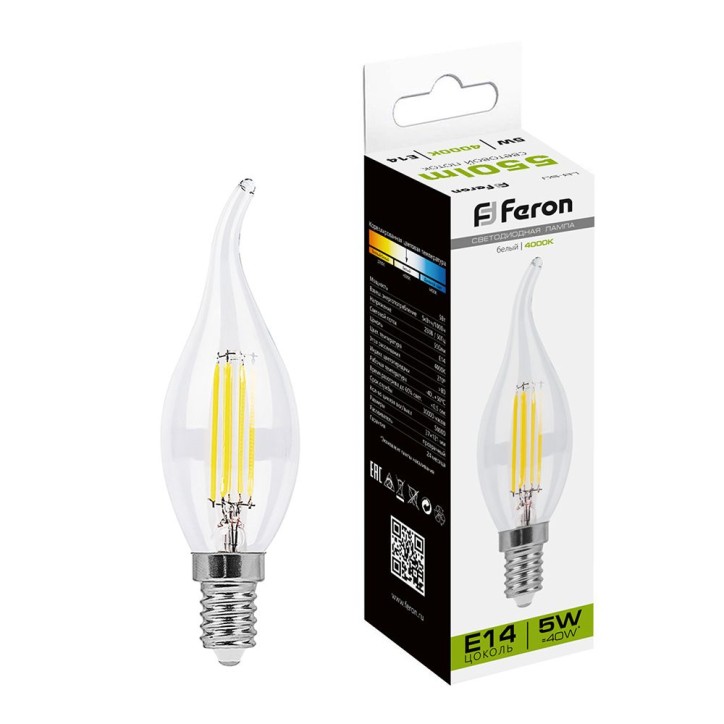 Лампа светодиодная LED 5вт Е14 белый свеча на ветру FILAMENT Лампа светодиодная LED 5вт Е14 белый свеча на ветру FILAMENT