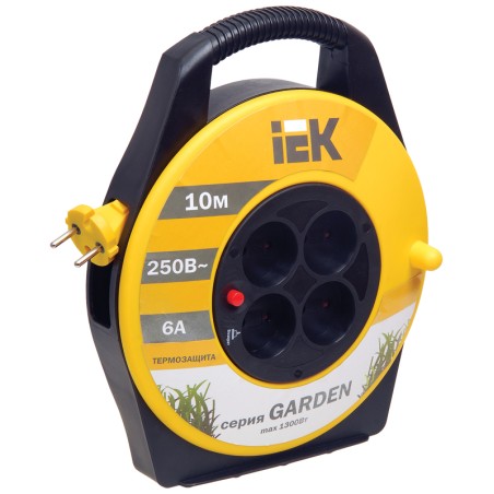 Катушка УК10 с т/з 4 места 2Р/10м 2х0,75 мм2 Garden