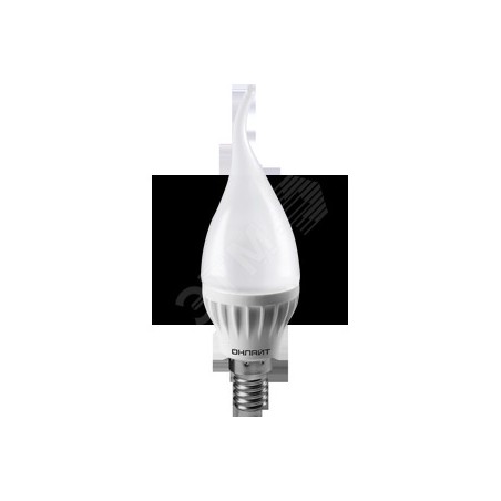 Лампа светодиодная LED 6вт E14 теплый матовая свеча на ветру