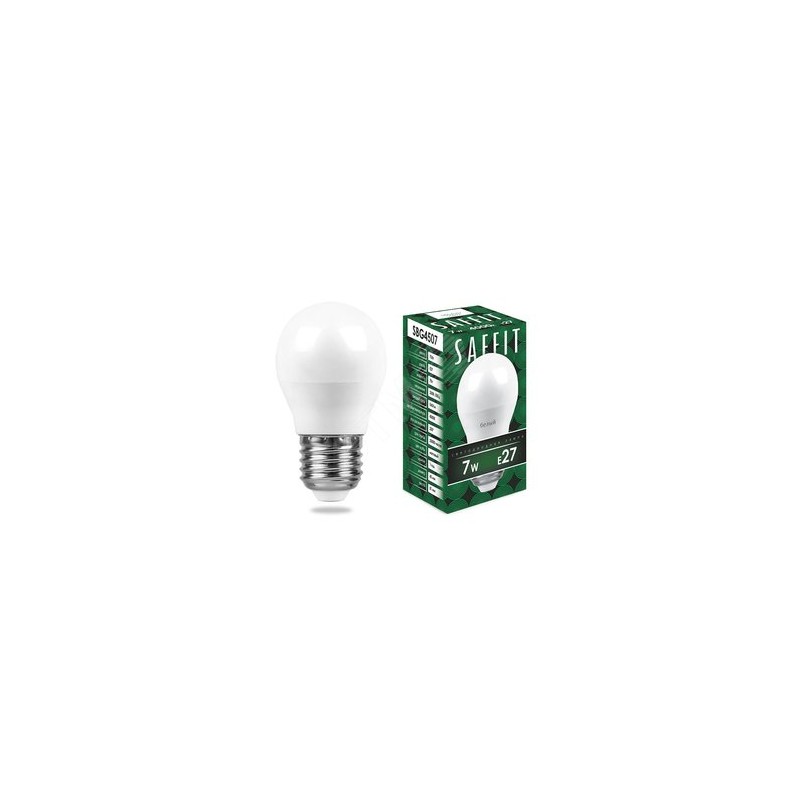 Лампа светодиодная LED 7вт Е27 белый матовый шар