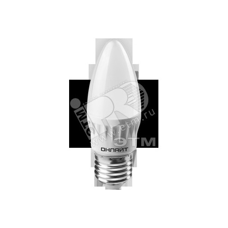 Лампа светодиодная LED 8вт E27 теплый матовая свеча