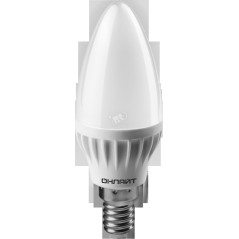 Лампа светодиодная LED 8вт E14 теплый матовая свеча