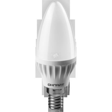 Лампа светодиодная LED 8вт E14 теплый матовая свеча