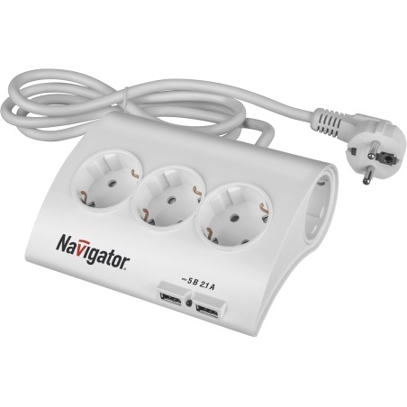 Удлинитель бытовой 5х1.8м с заземлением 16А ПВС 3х1.00 USB