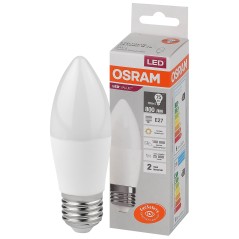 Лампа светодиодная OSRAM LED Value B, 800лм, 10Вт (замена 75Вт), 3000К (теплый белый свет). Цоколь E27, колба B, угол пучка 200°