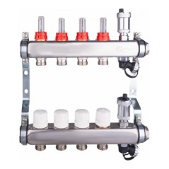 Группа коллекторная со встроенными расходомерами всборе 1'x6 выходов евроконус 3/4' из нержавеющейст