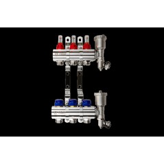 Коллекторная группа FHF-7RF set 7 контуров 1'x3/4' с расходомерами, воздухоотводчиками и кронштейнам