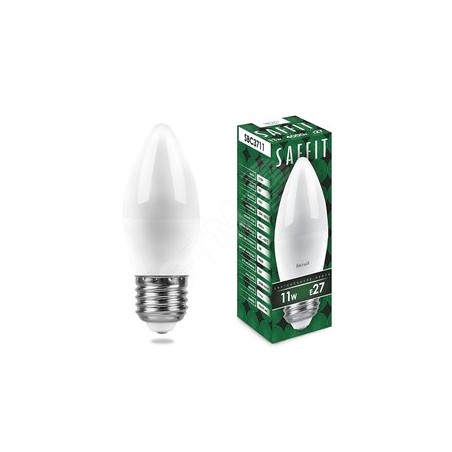Лампа светодиодная LED 11вт Е27 белый матовая свеча