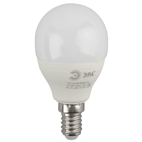 LED лампа P45-9W-860-E14 (диод, шар, 9Вт, хол, E14)