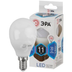 Лампа светодиодная Эра LED P45-11W-840-E14 (диод, шар, 11Вт, нейтр, E14)