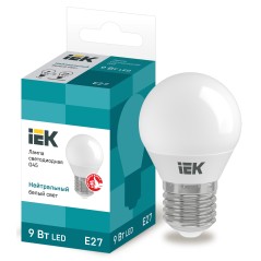 Лампа светодиодная G45 шар 9Вт 230В 4000К E27 IEK