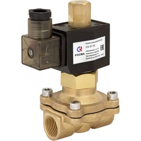 Клапан электромагнитный соленоидный 3/4' СК-11-20 двухходовой, нормально закрытый НЗ, 220В латунь. М