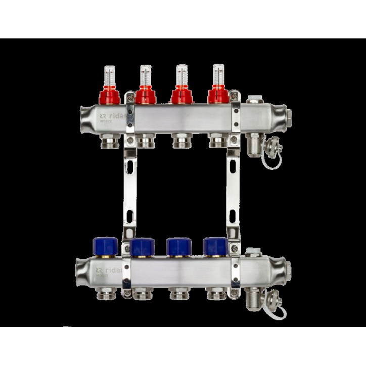 Комплект коллекторов SSM-11RF set с расходомерами и кронштейнами, 11 контуров