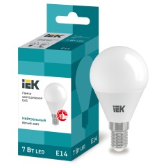 Лампа LED G45 шар 7Вт 230В 4000К E14 IEK